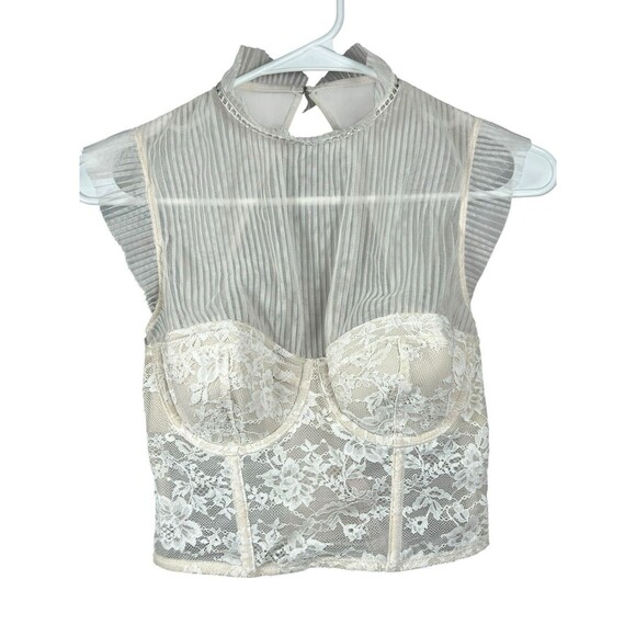Victoria’s Secret Dream Angels Sheer Mesh Lace Bustier Top 32C White NWT Bridal - Picture 1 of 8